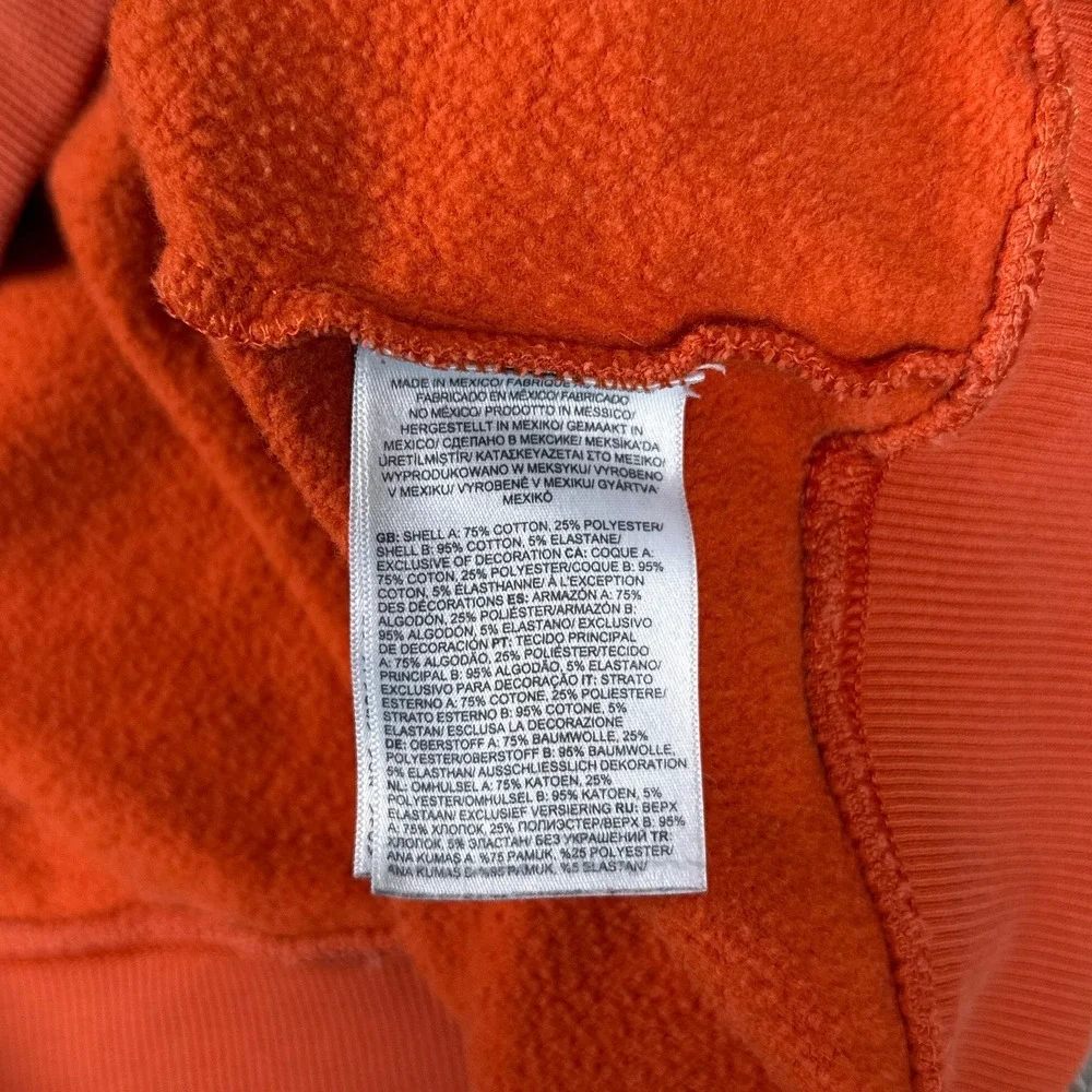 The North Face Hoodie‎ Mens Large Orange Half Dome Logo Pullover Sweatshirt